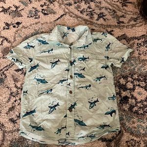 Shark Shirt Short Sleeve Button Down